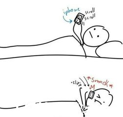 躺床上玩手機被手機砸中鼻子