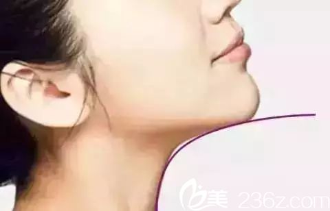 下巴與脖子有一定的曲線