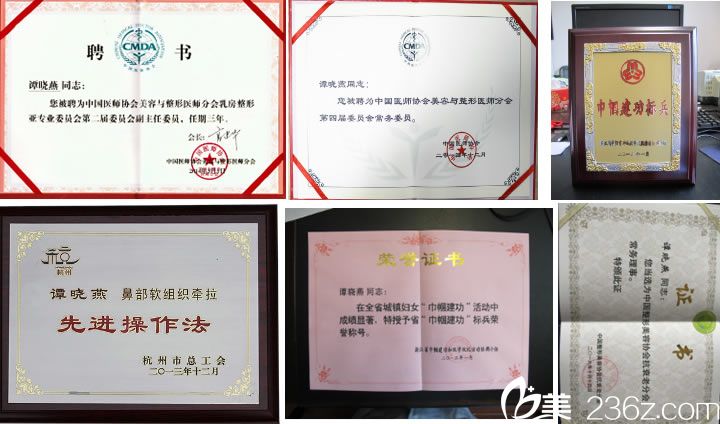 譚曉燕院長的榮譽證書 譚曉燕院長的榮譽證書