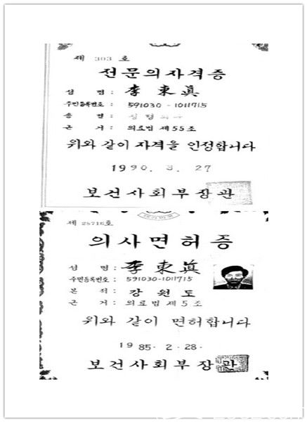 李東振院長資格證書