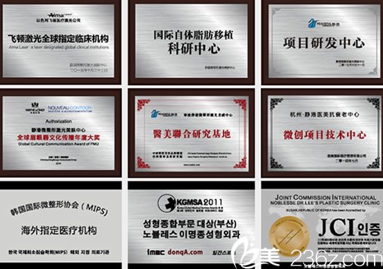 寧波靜港整形榮譽證書 寧波靜港整形榮譽證書