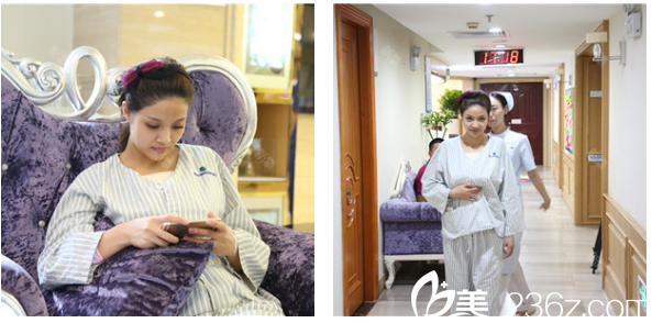 做完隆胸后在曙光醫(yī)院休息散步