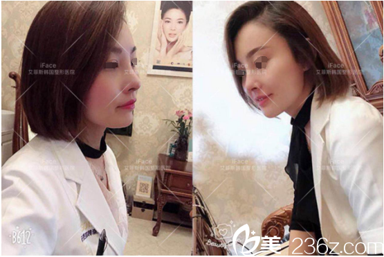 鼻孔外露的朝天鼻找揚州艾菲斯自家韓國醫(yī)生樸孝鎮(zhèn)做了耳軟骨墊鼻尖+假體隆鼻鼻綜合術后恢復