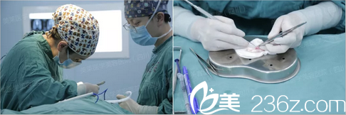 術中黃小林進行肋軟骨雕刻 術中黃小林進行肋軟骨雕刻