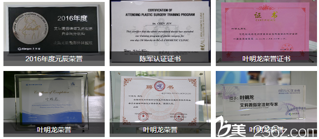 惠州元辰醫(yī)療美容整形醫(yī)院榮譽(yù)證書(shū)