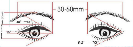 開(kāi)眼角角度示意圖
