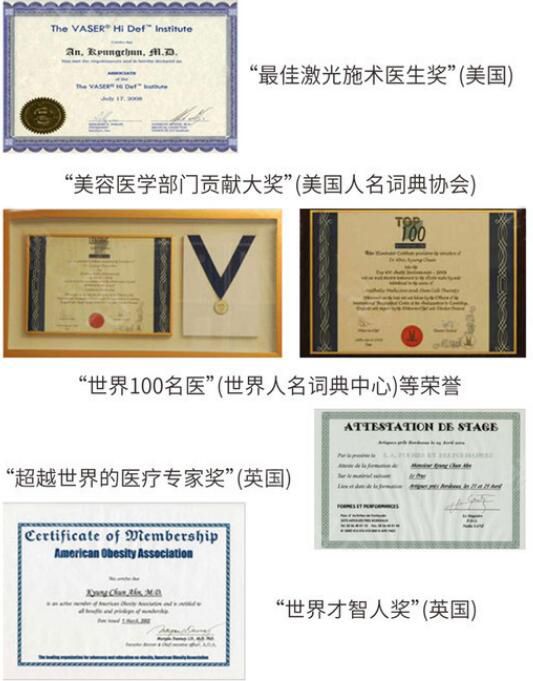 韓國安敬天醫(yī)生獲部分榮譽(yù)