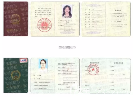 廣州軍美王娜醫(yī)生資質(zhì)證書 廣州軍美王娜醫(yī)生資質(zhì)證書