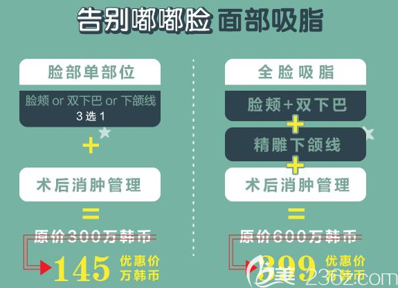 韓國必嫵整形醫(yī)院臉部吸脂價格