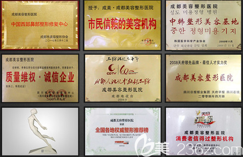 成都成美整形美容醫(yī)院所獲榮譽