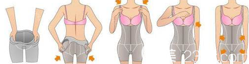塑身衣的穿法示意圖