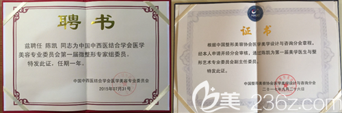 陳凱醫(yī)生獲得的證書 陳凱醫(yī)生獲得的證書