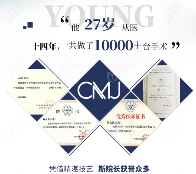 深圳曹孟君整形醫(yī)院斯良洪院長(zhǎng)榮譽(yù)證書