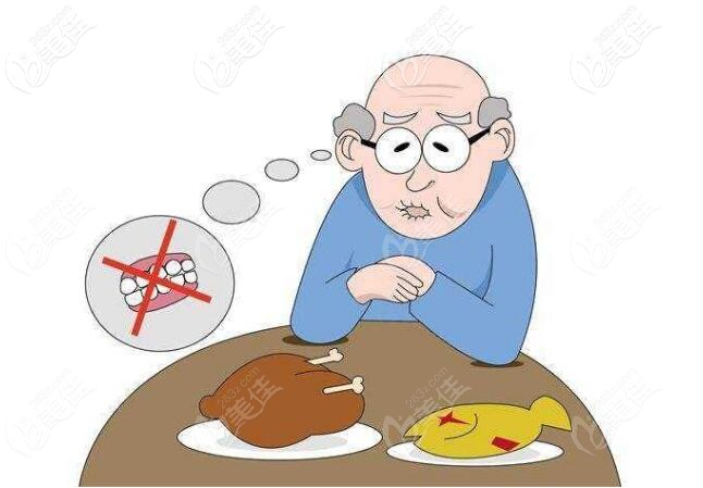 老人帶活動(dòng)假牙吃不成東西