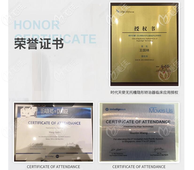 王國林醫(yī)生的榮譽證書