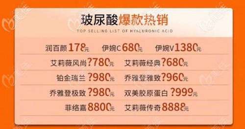 活動(dòng)期間的玻尿酸價(jià)格